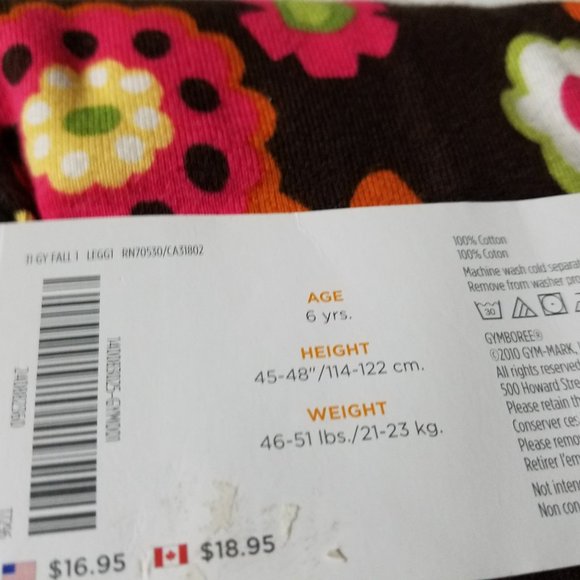Gymboree Fall for Autumn NWT size 6 Leggings. - Picture 2 of 2